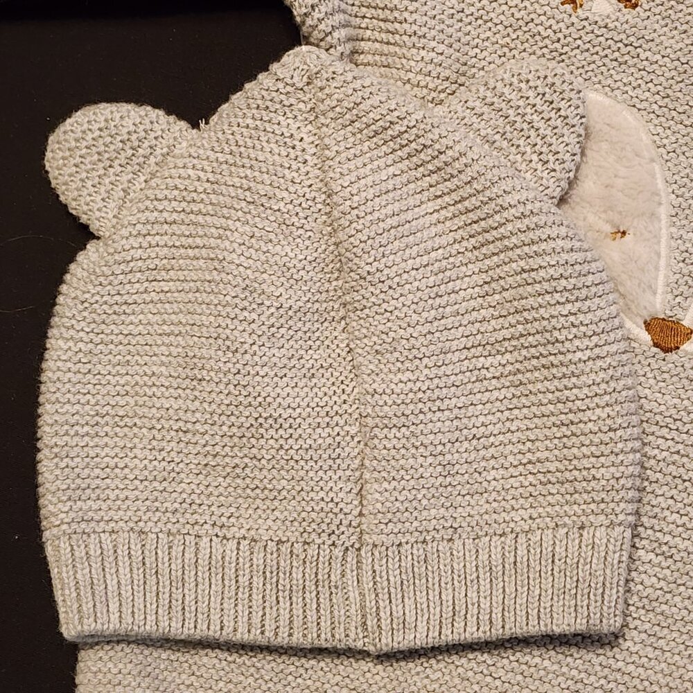 Carter's Just One You 100% Cotton Gray Sweater/Hat Set Infant/Baby Size 9 Months - Picture 6 of 9